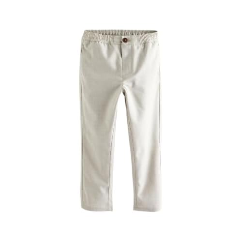 NEXT Jungen Elegante Hose aus Leinen Ecru Neutral Numeric_110