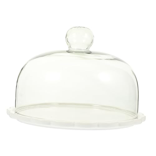 STOBAZA Campana para Tartas de Vidrio con Bandeja para Postres y Práctica Soporte para Pasteles y Cupcakes Hogar