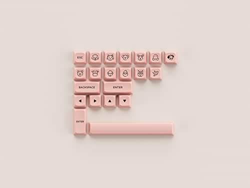 Akko Keycaps für Gaming Tastatur, ASA-Low Profile, PBT Double-Shot, Langlebig, Hoher Kontrast, Vollständig Tastenkappen Set für DIY Keyboard/Barebones Tastatur (Schwarz & Rosa, 155 Tasten) – Bild 5