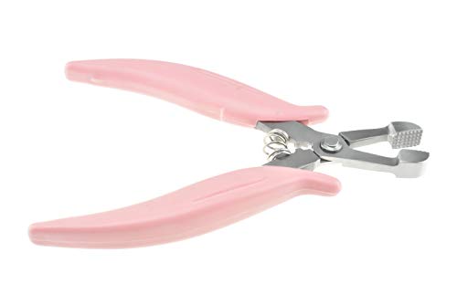 Alicates para extensiones de cabello para quitar micro anillos y aplastar Fusion Bond Pink Pliers 6"