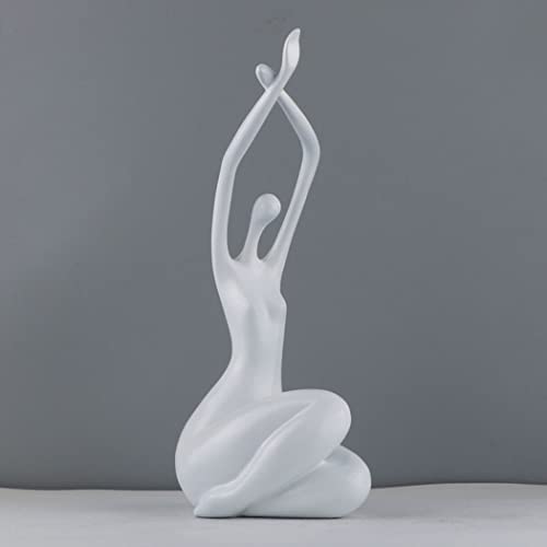 LGYKUMEG Yoga Figur skulptur,DekoFiguren modern Tischdekoration,statuen und skulpturen,Kreative Kunst Dekoration Wohnkultur,Weiß,12 * 15 * 34cm Cover