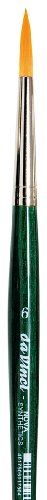 Image of da Vinci Watercolor Series 5570 CosmoTop Nova Paint Brush, Round Synthetic with Short Green Handle, Size 6 (5570-6)