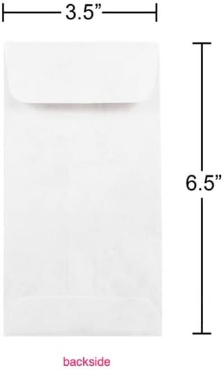 Miniatura 3 de 100 sobres de punta de hotel Motel para dinero en efectivo o monedas, 3 12 x 6 12 pulgadas, impresos a todo color en la parte delantera, 24 libras