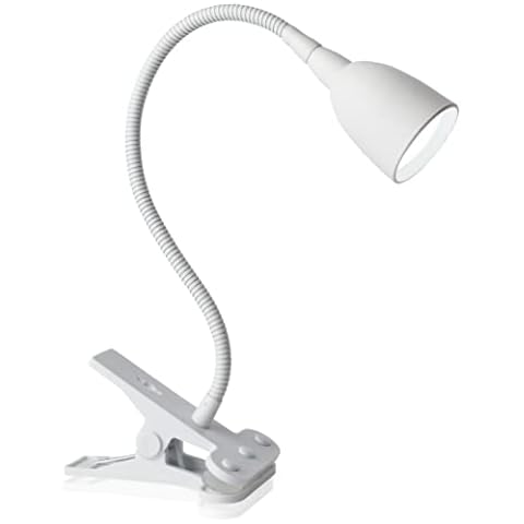 Newhouse Lighting NHCLP-OL-WH Olivia LED Clamp Light Desk Lamp with Flexible Gooseneck, 3 Brightness Levels & 3 Color Modes, White Cover