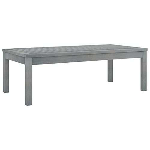 vidaXL Table Basse Table d'Appoint Table de Jardin Meuble de Patio Table de Canapé Terrasse Extérieur 100x50x33 cm Gris Bois d'Acacia Solide