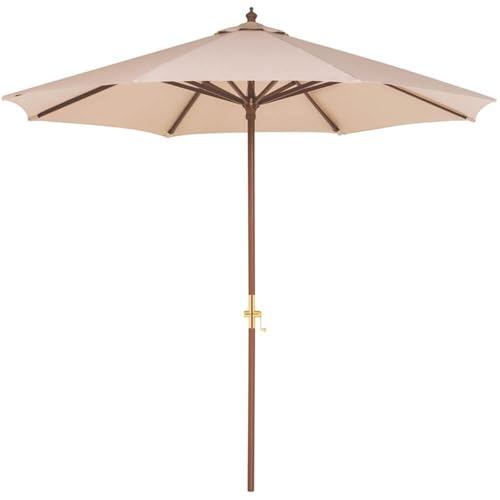 Ombrelone Tramontina em Madeira e Poliéster Bege sem Base 2,7 metros