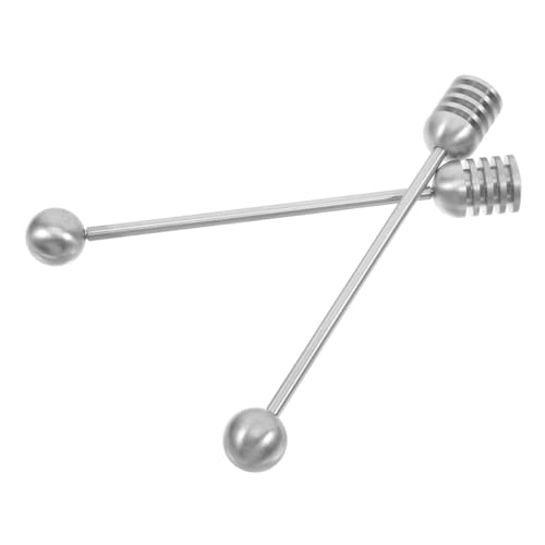 Cabilock 2pcs Stainless Steel Honey Dipper Sticks Honey Stirrer for Syrup Jams and Thick Liquids Safe for All Ages with Smooth Edges for Home and Commercial Use