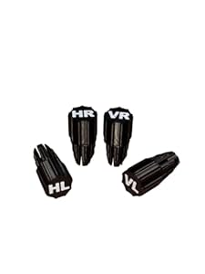 Reifenmarker Set 4 Stück - Radmarkierer VL VR HL HR - Kunststoff-Stecker für Bolzenöffnung - Reifenkennzeichnung für saisonalen Reifenwechsel - Autozubehör (Schwarz)