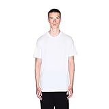 Armani Exchange Men's Short Sleeve Tone on Tone Logo Round Collar T Shirt Off White M