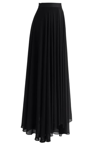 Image of Women's Full Length Georgette Long Skirt- Lehenga with 8 Meters Maxi Flare