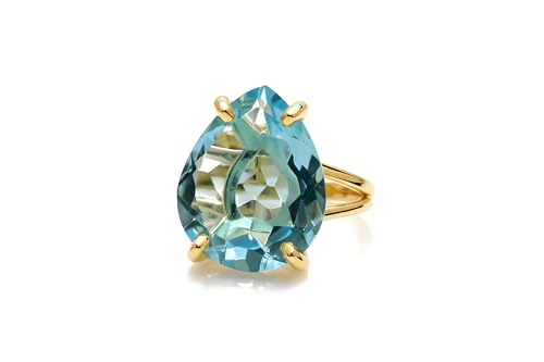 Bague poire topaze or cadeau d'anniversaire et mariage