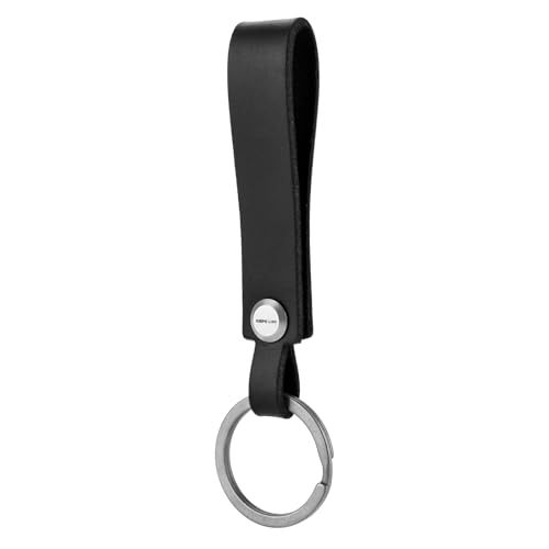 Image of KEEPO LINK EDC Leather Keychain Strap with Titanium Key Ring for Car