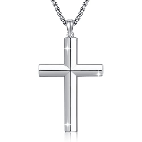 Cross Necklace for Men Women 925 Sterling Silver Crucifix Pendant Christian Jewelry Religious Gifts