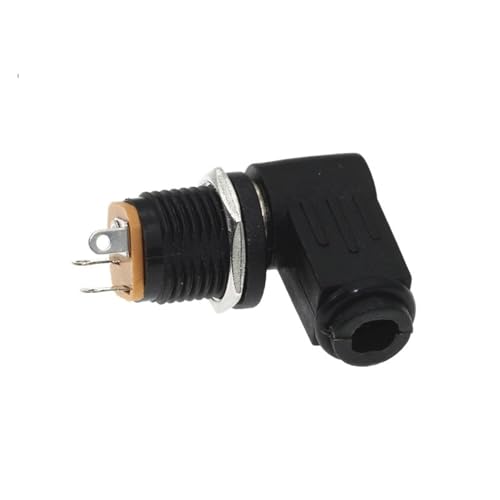 Conector de CC macho en L de 5.5x2.1mm y toma hembra para panel de plastico y metal 10 piezas