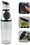 17OZ 500ML Press Measure Oil Vinegar Dispenser Bottle with Pump Kitchen Helper (ML/ TSP/ TBSP Measurement)