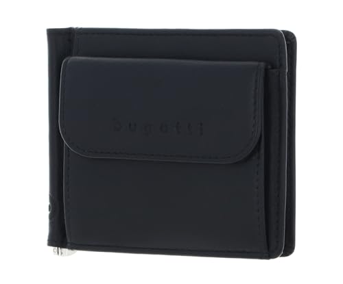 Bugatti City Line RFID Dollarclip portefeuille en cuir noir haut de gamme