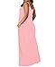 OFEEFAN Maxi Dresses V Neck Easter Dresses for Women Beach Fashion Summer Dress Valentines Pink M