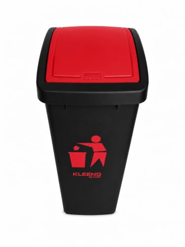 Image of Cello Plastic Swing Garbage Dustbin 48 Ltr,Black-Red