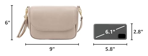 Image of EVVE Small Crossbody Bags for Women Trendy Flap Saddle Purses with Tassel Vegan leather Shoulder bag
