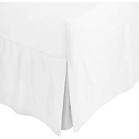 Indus Textiles Valance Pleated 100% Egyptian Cotton Fitted Bed Sheets - White - King Cover