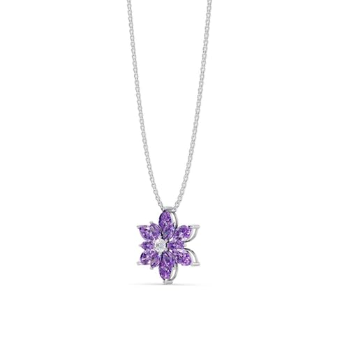 Image of Miss Highness 925 Pure Silver Floral Pendant Necklace for Women & Girls | Minimal Daily Wear | Silver Jewellery With Authenticity Certificate | Gift for Girlfriend Wife | With Chain Pendant,(MHN-P-46