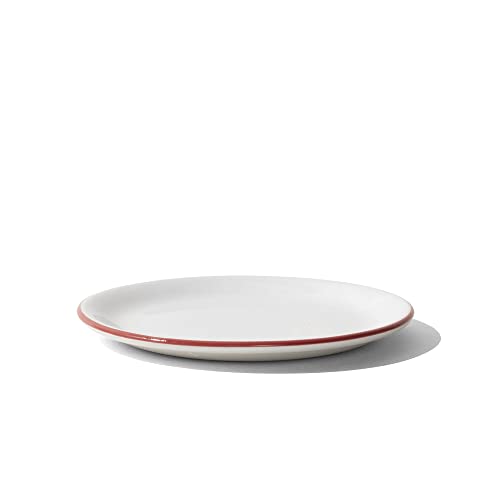 Made In Cookware - Set Of 4 - Bread And Butter Plates - White With Red Rim - Porcelain England #TOP1