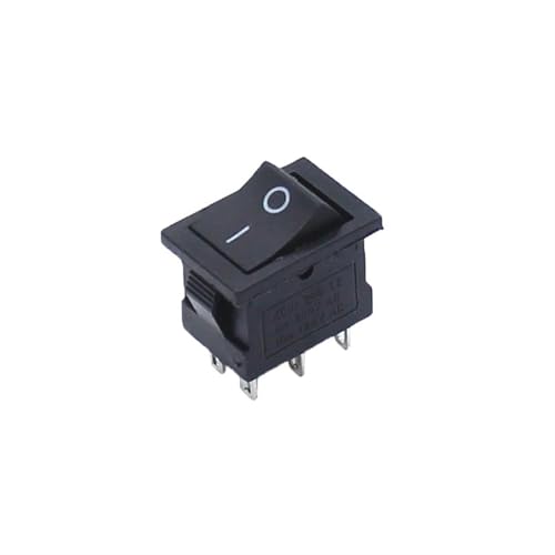 10PCS 6A/250V 10A/125V 6 Pin 21 * 15 mm 2 Position 3Position Boat Rocker Switch on Off Switch KCD1 Black 21x15mm(6Pin ON-Off)