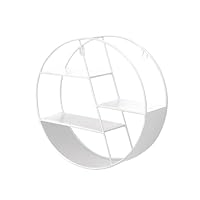 Round Wall Shelf | Floating Wall Shelves, Wall Mounted Storage Rack, Metal Wall Display Shelf, Unit Hanging Shelf Decoration For Bedroom/Living Room/Bathroom/Kitchen/Office