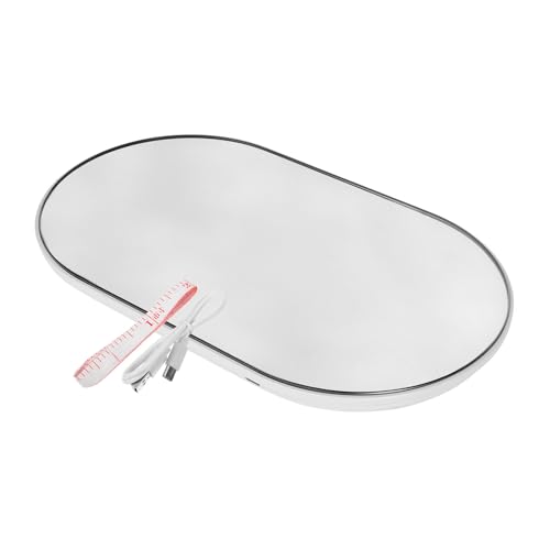 SHOWERORO Báscula Digital Portátil Recargable 26x15 Cm Pantalla Lcd para Peso Corporal, Herramienta Precisa para Uso Doméstico y Escala para Viajes, Diseño Ovalado Espejo Ligero