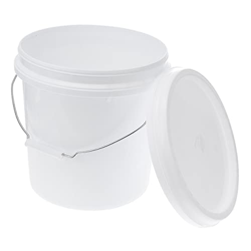 IMIKEYA Plastic Bucket with Lid Heavy-Duty Storage Pail with Handle for Paint Water and Pet Food Household Container for All Purposes