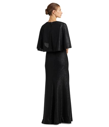 Lauren Ralph Lauren Women's Metallic Knit Twist-Front Cape Gown2