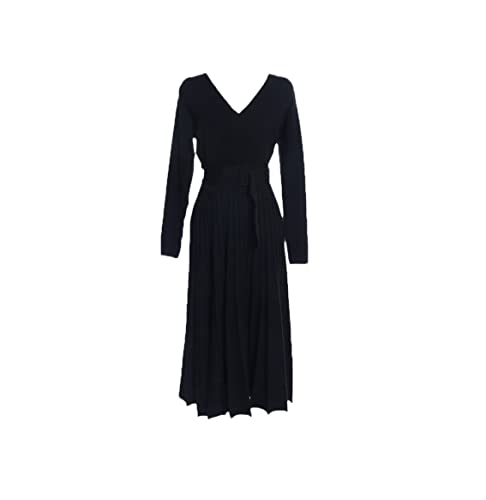 Robe pull épaisse chaude col en V avec ceinture manches longues taille XL