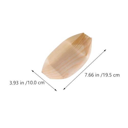 Platos desechables de madera para sushi 50 pcs miniatura 2