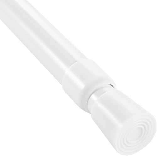 EVERGOODS Net Curtain Rod 84-150cm No Drill Telescopic Tension Pole - White