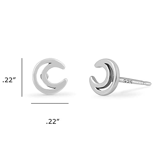 Boma Jewelry Sterling Silver Cut-Out Crescent Moon Stud Earrings4