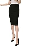 [ビートーク] タイトスカート 膝丈 ひざ丈 ペンシル スカート 【魅せる美脚 ミニ～ロング】 黒 レディース スリット ビジネス スーツ オフィス 上品 春 夏 秋 冬 物 もの タイト ミニスカート 通勤 ストレッチ おおきめ 細め sサイド マイクロ ミディ丈 マイクロミニスカ セクシー 大きい サイズ 色 くろ 黒色 ブラック 型式:B18ME66 L