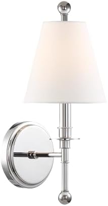 Crystorama Riverdale 1 Light Polished Nickel Sconce