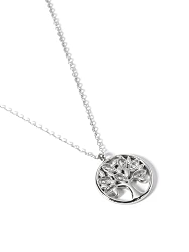 Cadena de acero quirúrgico antialérgica con árbol de la vida brillante