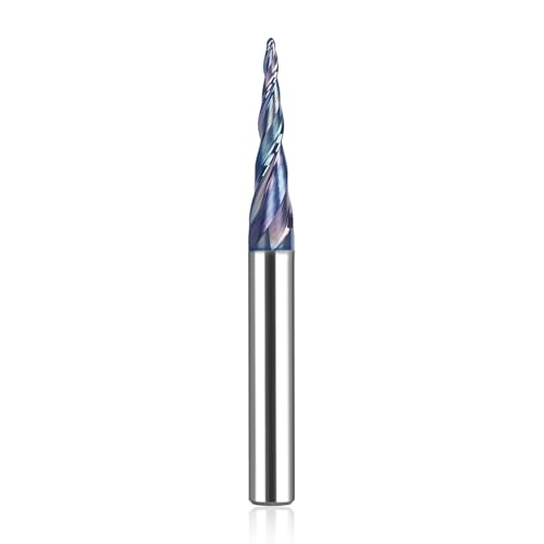 Spetool R1/32-D1/4-TAC-FBA Coated Tapered Ball Nose End Mill 1/4 Inch Shank 1/32 Inch Cutting Radius cover