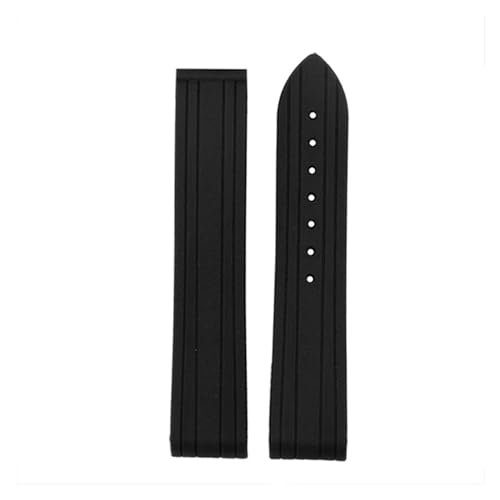 Bracelet de montre en silicone 20 mm pour Omega Seamaster 300 avec boucle pliable noir