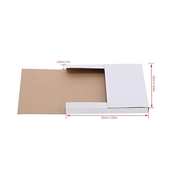 AYNEFY Verzenddozen voor vinyl LP Maxi 30 cm Maxibriefdozen voor grammofoonplaat, verzenddoos, vouwdoos, wit, kartonnen verpakking, verzendverpakking, 32 x 32 x 2,5 cm (25 stuks)