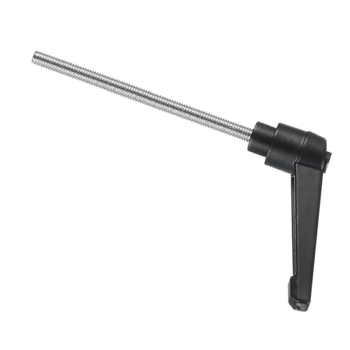 Image of uxcell Adjustable Clamping Lever Handle M5(0.8mm Pitch) x 70mm Metric 304 Stainless Steel Male Threaded Stud Hand Knobs Push Button Ratchet Screw Handles Bolts with Locking Lever Black