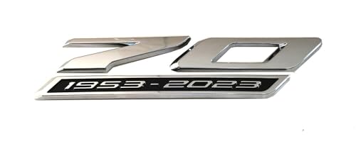 Image of Pair Set 70th Anniversary Side Emblems Car Fender Badge Decal Replacement for 2020-2024 C8 Corvette Genuine GM 70th (Chrome)