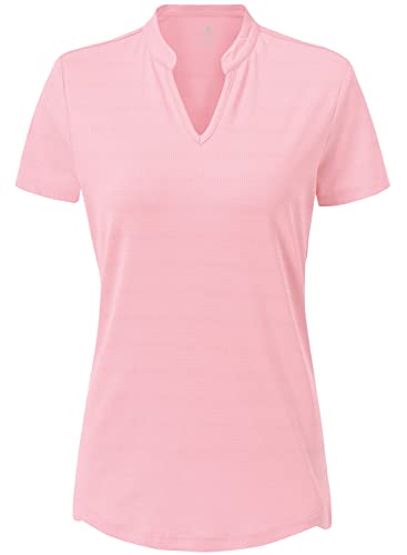 T-shirt léger et respirant donhobo col en V rose pour le running
