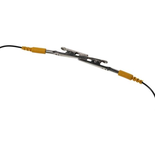 Image of Anti-Static ESD Grounding Cable Coiled Cord, with Double Alligator Clip Claw PU Grounding Wire