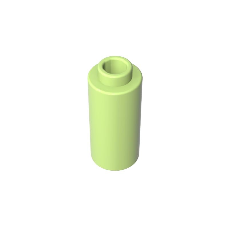 71075 Round Brick Brick Round 1x1x1 2/3 50 Pieces GDS-1574 Compatible with Lego Building Blocks Color:Yellowish Green โ image 1