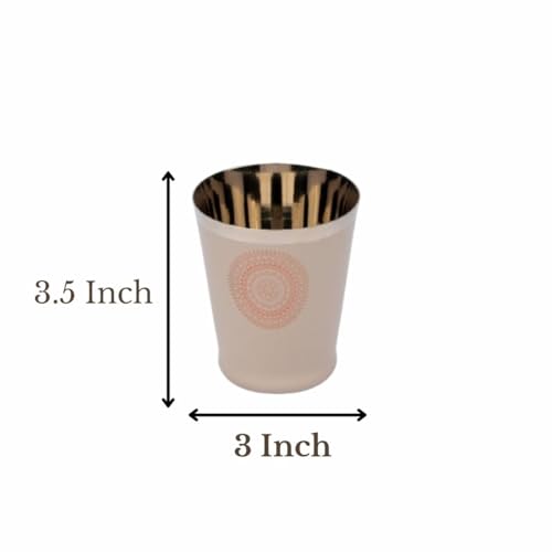 Image of JISCOVERY Stainless Steel Printed Glasses Set of 6 for Water, Milk, Lassi & Juice| Serving Glass Set| Designer Glass Tumblers| Capacity- 300 ML (Each) (Coffee, Bucket)