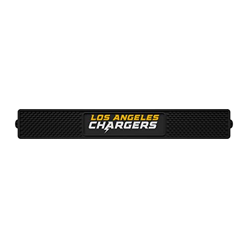 FANMATS 20514 Los Angeles Chargers Drink Bar Mat - 3.25in. x 24in. - Durable Dish Drying Mat, Easy Clean, Counter Mat