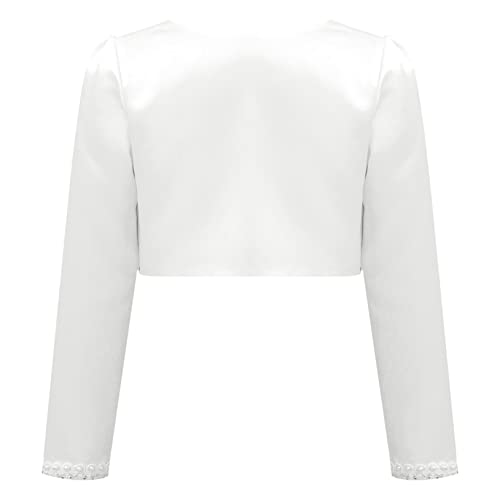 Choomomo Kids Girls Long Sleeve Sequins Bolero Cardigan Shrug Flower Wedding Princess Dress Cover Up Tops2