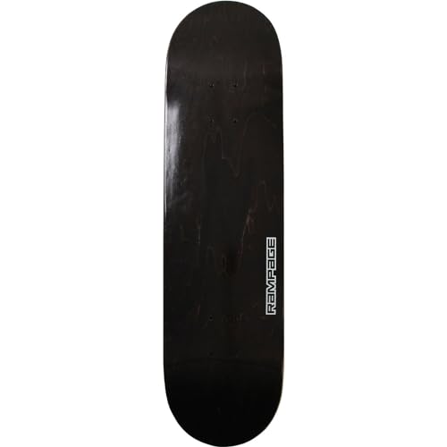 Rampage Skateboard Deck - Plain Black Skateboard Deck with Double Kick Tail, Blank Skateboard Decks for Beginners, Create Your Own Custom Skateboard for Tricks Perfect Wooden Decks for Kids & Adults